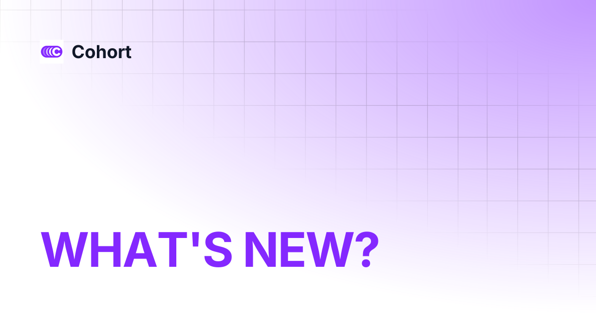 WHAT'S NEW? | Cohort